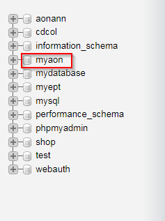 การสร้าง myaon database